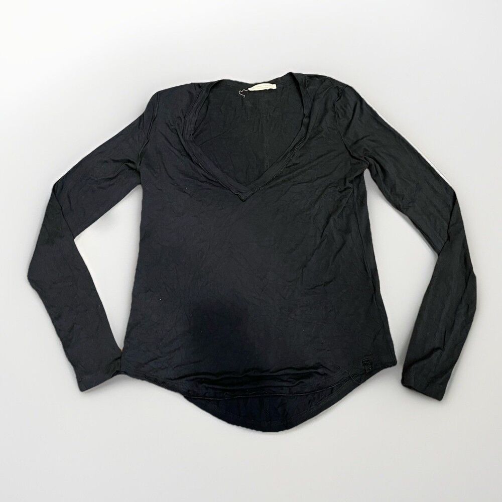 NWT Free People We the Free Fresh And Clean Long Sleeve Black Sz XS Thumbholes